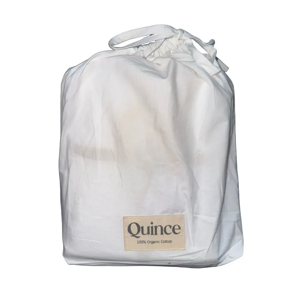 Quince Organic Cotton Percale Duvet Cover White Full/Queen 88x92 NWT